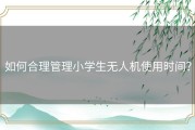 如何合理管理小学生无人机使用时间？