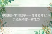 即刻提升学习效率——花臂老师3.1网页链接助你一臂之力