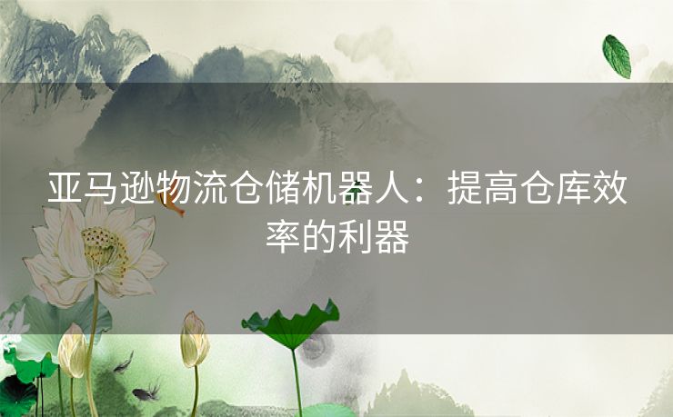 亚马逊物流仓储机器人：提高仓库效率的利器