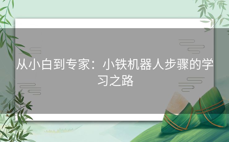 从小白到专家：小铁机器人步骤的学习之路