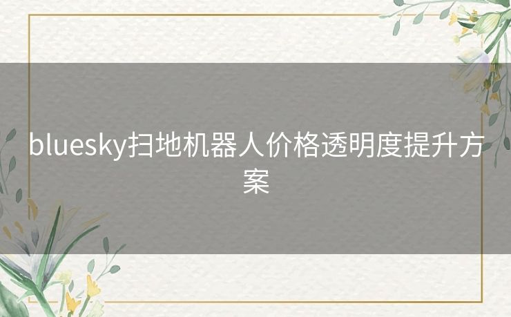 bluesky扫地机器人价格透明度提升方案