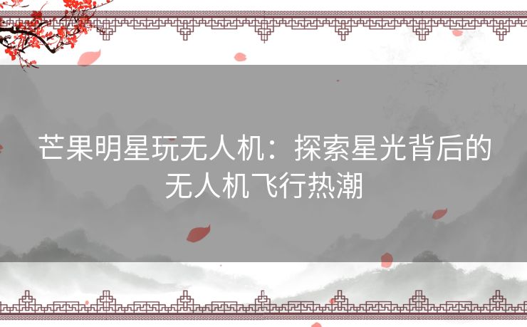 芒果明星玩无人机：探索星光背后的无人机飞行热潮