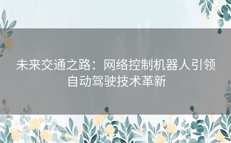 未来交通之路：网络控制机器人引领自动驾驶技术革新