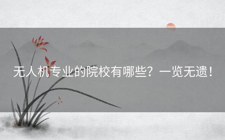 无人机专业的院校有哪些？一览无遗！