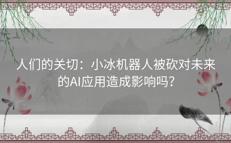 人们的关切：小冰机器人被砍对未来的AI应用造成影响吗？