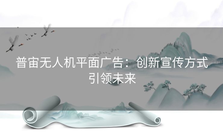 普宙无人机平面广告：创新宣传方式引领未来