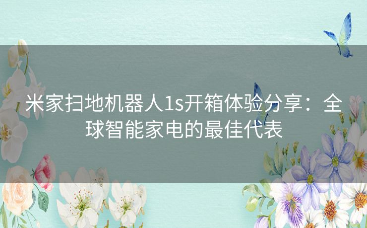 米家扫地机器人1s开箱体验分享：全球智能家电的最佳代表