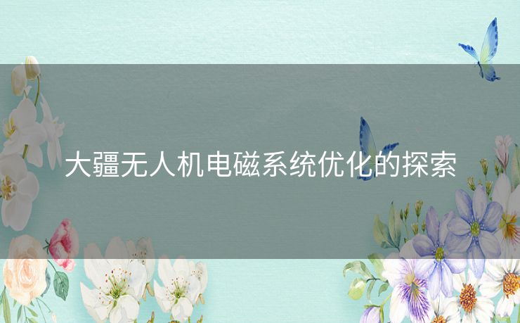 大疆无人机电磁系统优化的探索