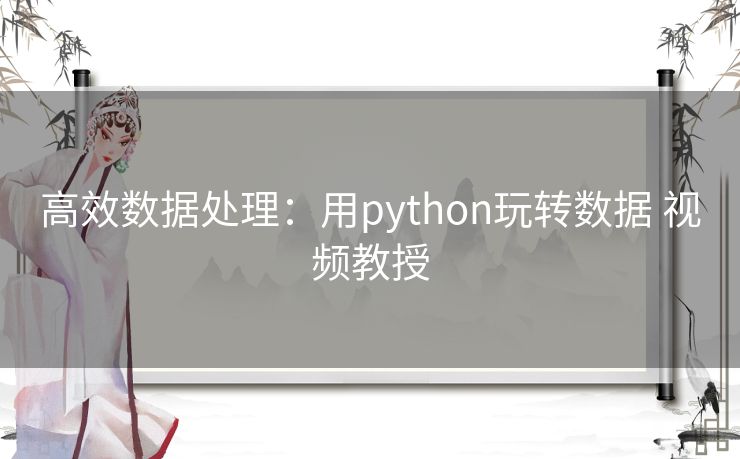 高效数据处理：用python玩转数据 视频教授