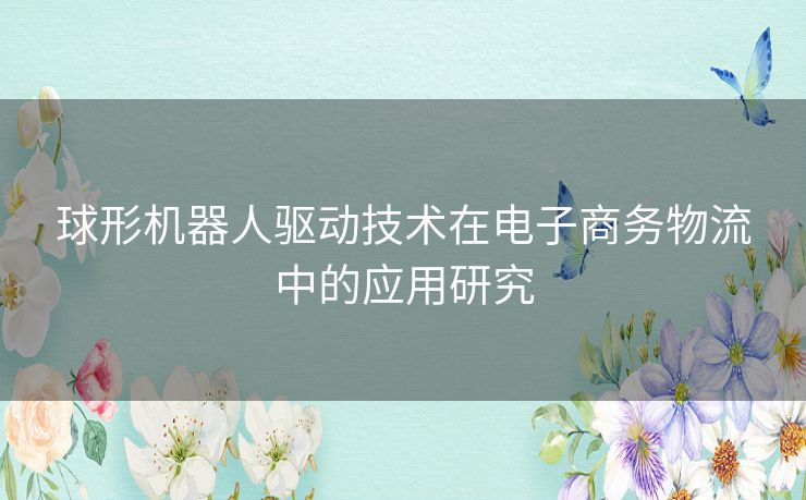 球形机器人驱动技术在电子商务物流中的应用研究