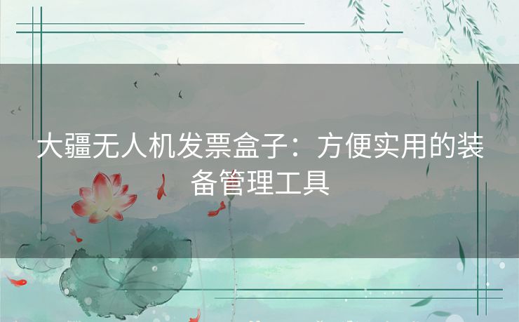 大疆无人机发票盒子：方便实用的装备管理工具